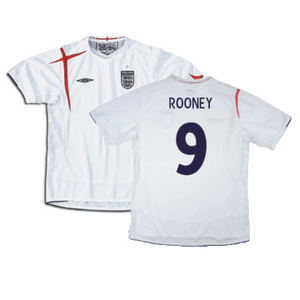 England 2005-2007 Home Shirt (L) (Very Good) (ROONEY 9)_0