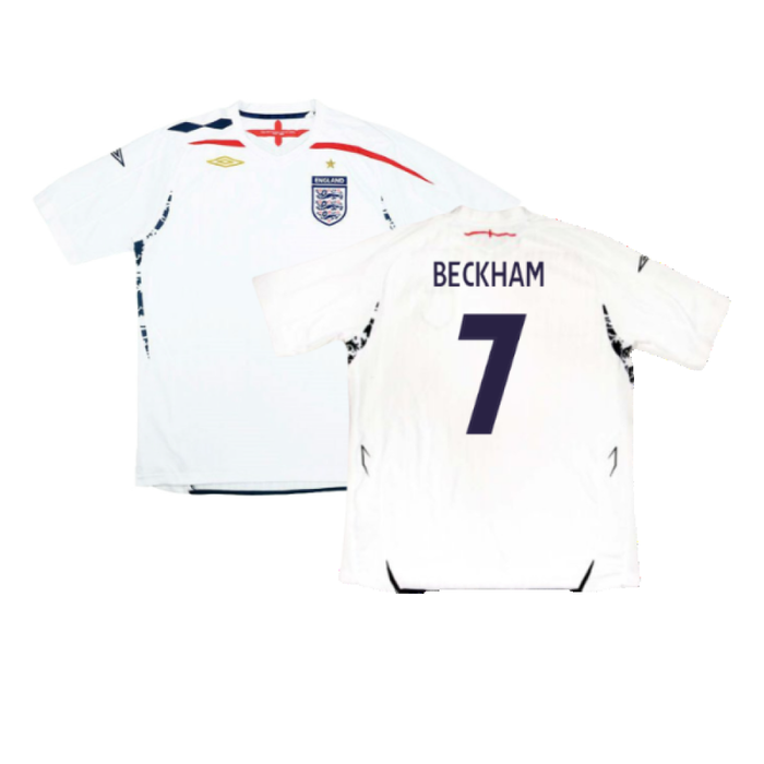 England 2007-09 Home Shirt (L) (Very Good) (BECKHAM 7)