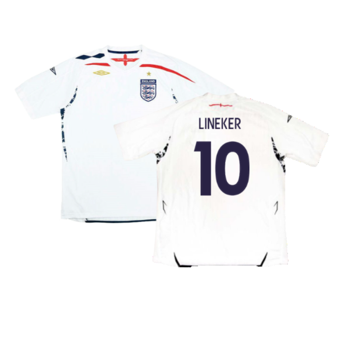 England 2007-09 Home Shirt (Good) (LINEKER 10)