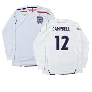 England 2007-09 Home Long Sleeved Shirt (L) (Mint) (CAMPBELL 12)_0