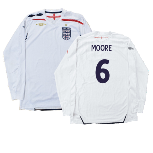 England 2007-09 Long Sleeve Home Shirt (XXL) (Very Good) (MOORE 6)_0