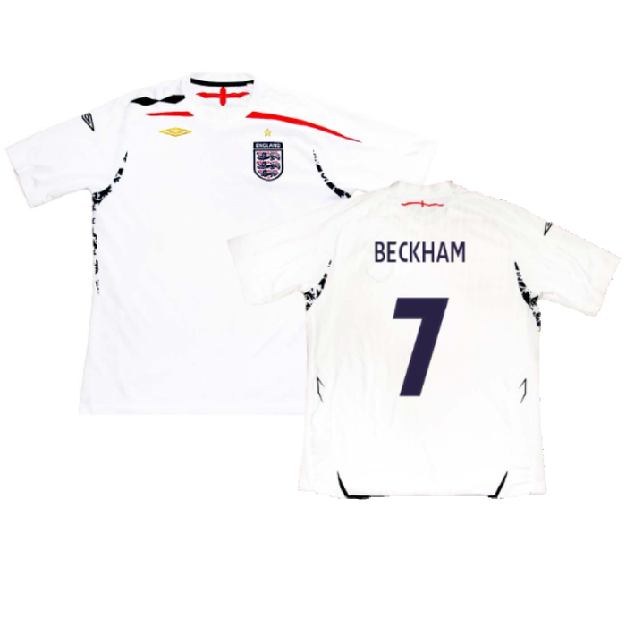 England 2007-2009 Home Shirt (XL) (BECKHAM 7) (Good)