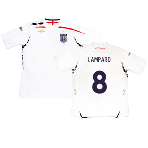 England 2007-2009 Home Shirt (XXL) (LAMPARD 8) (Fair)_0