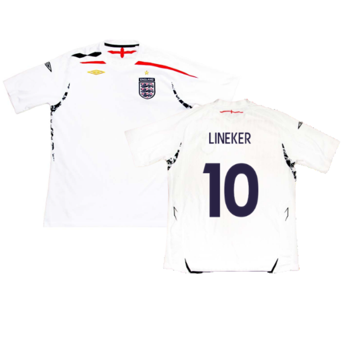 England 2007-2009 Home Shirt (XXL) (LINEKER 10) (Fair)