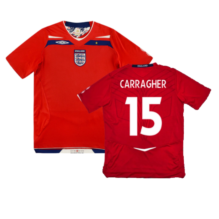 England 2008-09 Away Shirt (XL) (Excellent) (CARRAGHER 15)