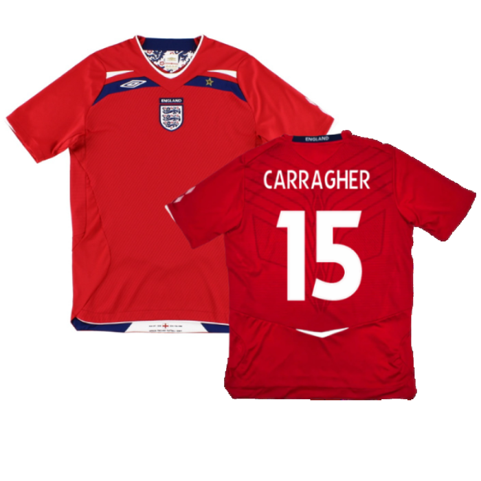 England 2008-10 Away Shirt (L) (Very Good) (CARRAGHER 15)