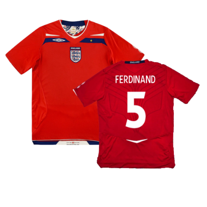 England 2008-09 Away Shirt (XL) (Excellent) (FERDINAND 5)