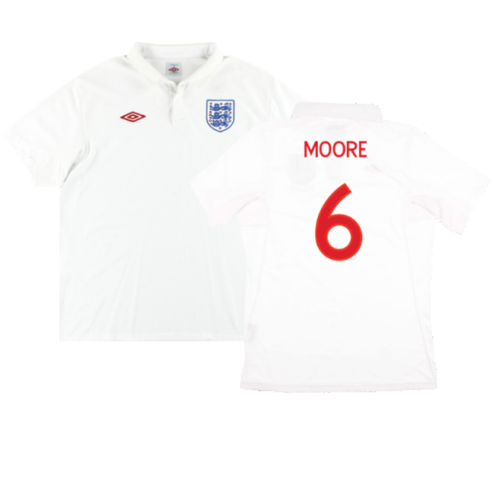 England 2009-10 Home Shirt (XL) (Fair) (Moore 6)