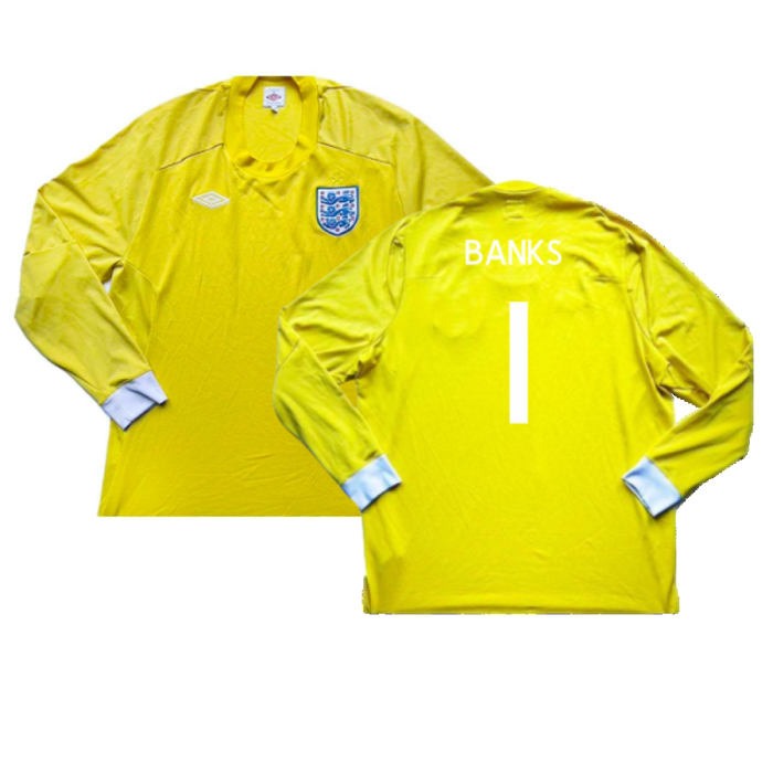 England 2010-11 Goalkeeper Home Shirt (M) #1 (Excellent) (BANKS 1)