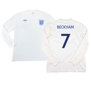 England 2010-11 Long Sleeve Home Shirt(M) (Good) (BECKHAM 7)_0