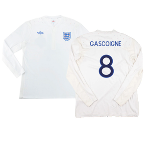 England 2010-11 Long Sleeve Home Shirt(M) (Good) (Gascoigne 8)_0