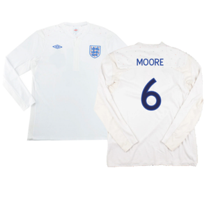 England 2010-11 Long Sleeve Home Shirt(M) (Good) (Moore 6)_0