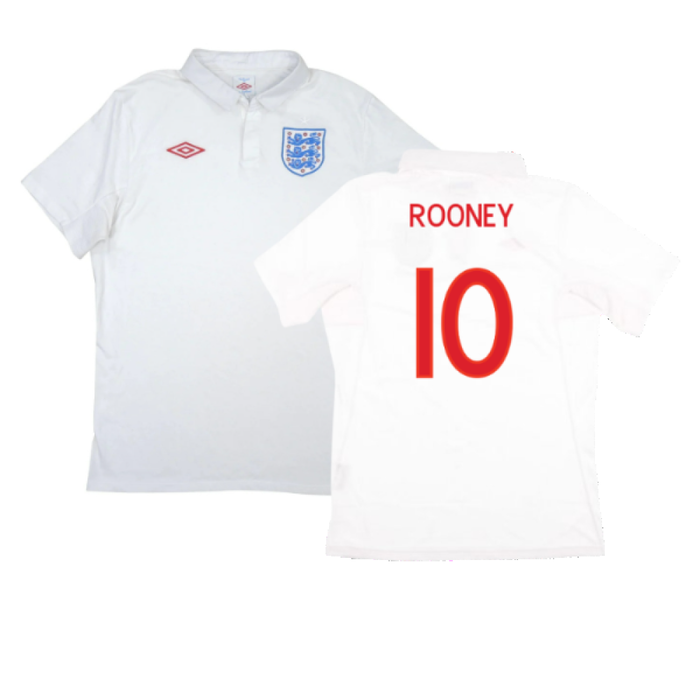 England 2010-12 Home Shirt (XXL) (Very Good) (ROONEY 10)