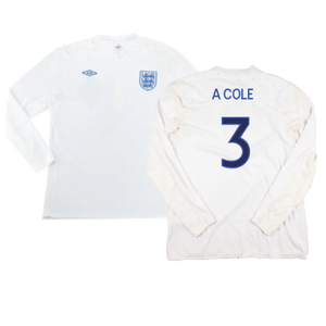 England 2010-12 Long Sleeve Home Shirt (M) (Fair) (A COLE 3)_0