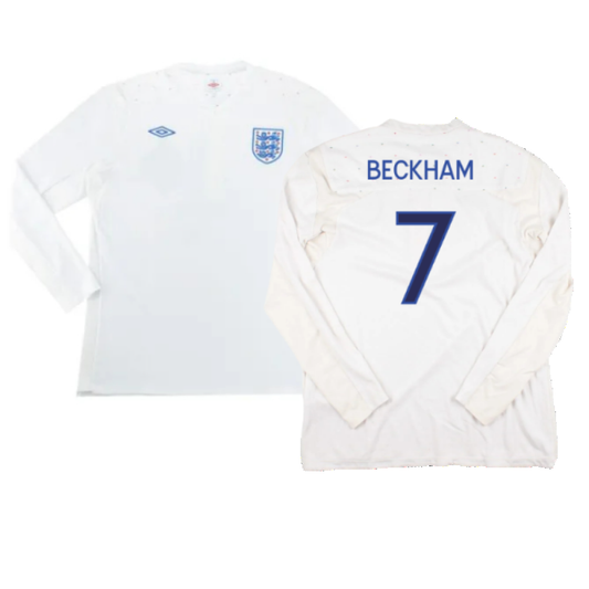 England 2010-12 Long Sleeve Home Shirt (L) (Excellent) (BECKHAM 7)_0