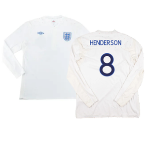 England 2010-12 Long Sleeve Home Shirt (M) (Fair) (HENDERSON 8)_0