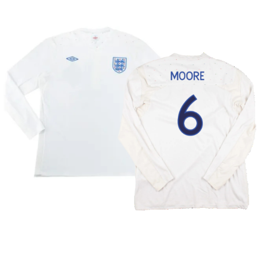 England 2010-12 Long Sleeve Home Shirt (M) (Fair) (Moore 6)_0