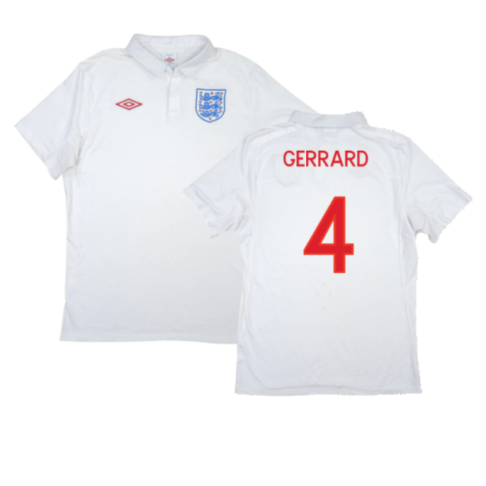 England 2010-2011 Home Shirt (XL) (Excellent) (GERRARD 4)