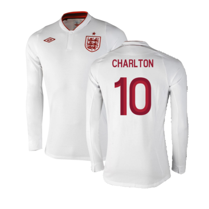 England 2012-13 Long Sleeve Home Shirt (L) (Fair) (Charlton 10)