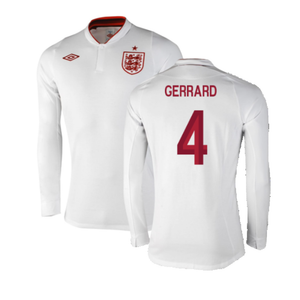 England 2012-13 Long Sleeve Home Shirt (L) (Fair) (Gerrard 4)_0