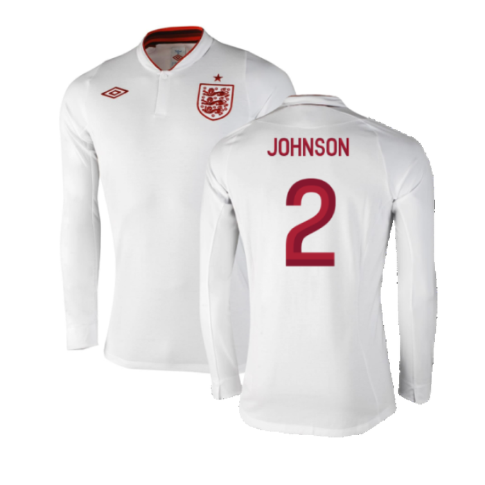 England 2012-13 Long Sleeve Home Shirt (L) (Fair) (Johnson 2)