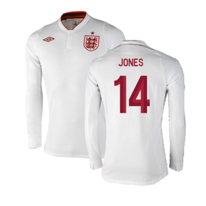 England 2012-13 Long Sleeve Home Shirt (L) (Fair) (Jones 14)_0