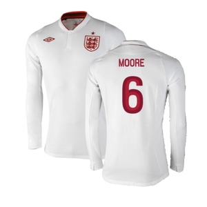 England 2012-13 Long Sleeve Home Shirt (L) (Fair) (Moore 6)_0