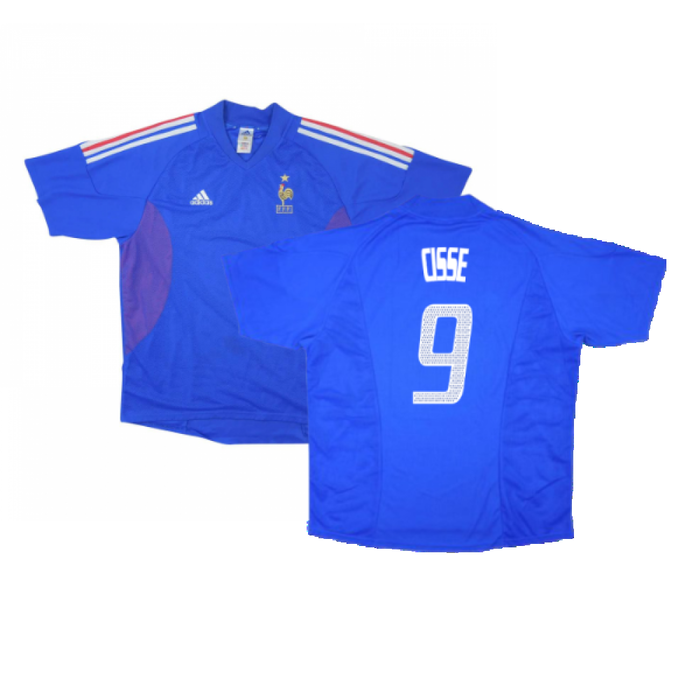 France 2002-04 Home Shirt (M) (Very Good) (Cisse 9)