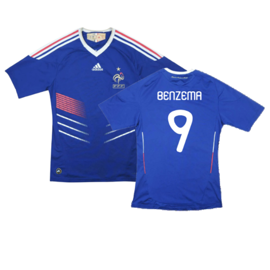 France 2009-10 Home Shirt (S) (Benzema 9) (Excellent)_0