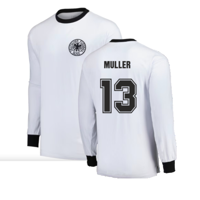 Germany 1974 Longe Sleeve Retro Jersey (XL) (Muller 13) (Good)