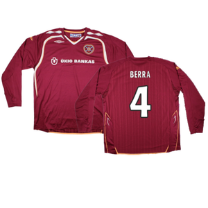 Hearts 2007-08 Long Sleeve Home Shirt (XXL) (Excellent) (Berra 4)_0