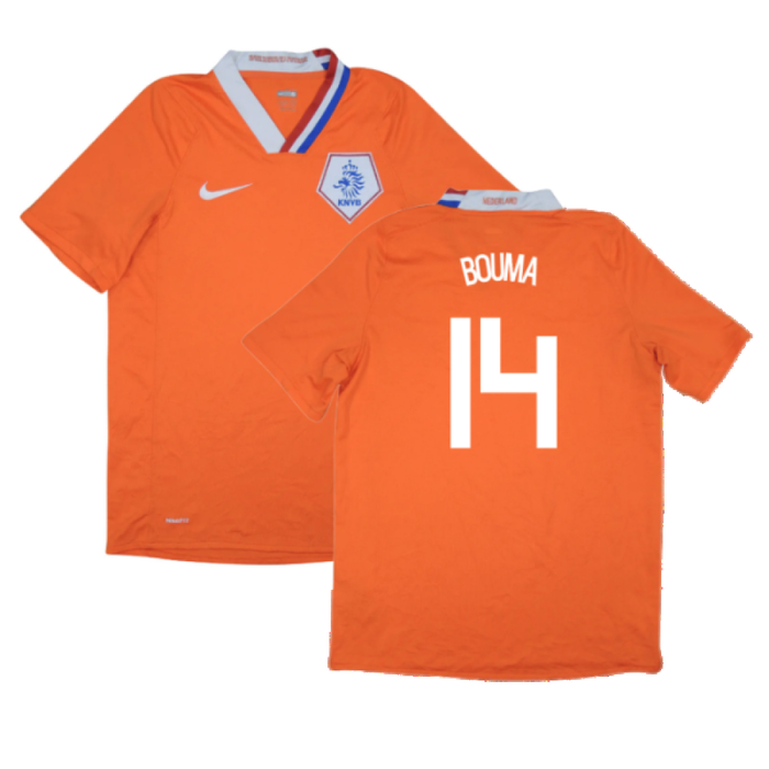 Holland 2008-10 Home Shirt (L) (Mint) (Bouma 14)