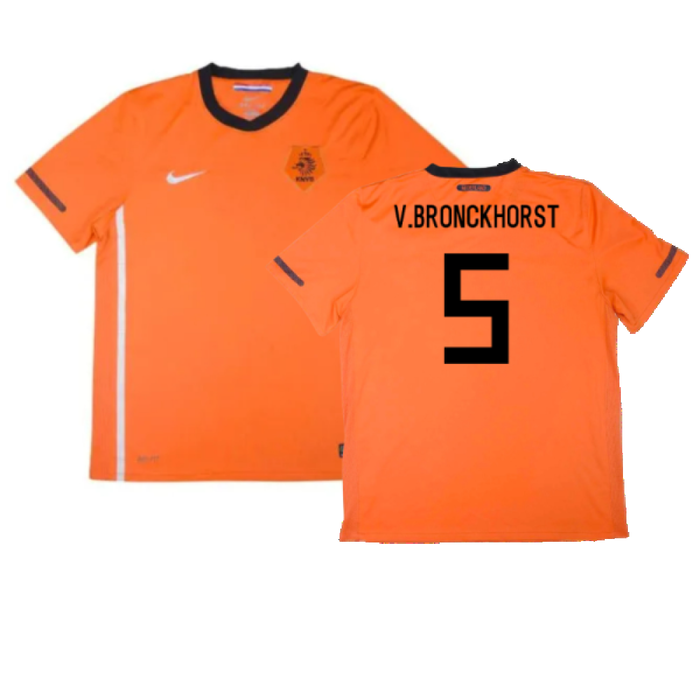 Holland 2010-11 Home Shirt (M) (Mint) (V.Bronckhorst 5)