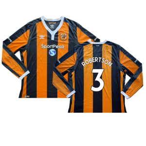 Hull City 2016-17 Long Sleeve Home Shirt (XXL) (Robertson 3) (Excellent)_0