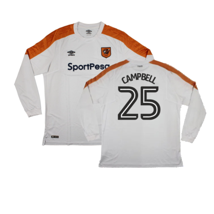 Hull City 2017-18 Long Sleeve Away Shirt (XXL) (Excellent) (Campbell 25)