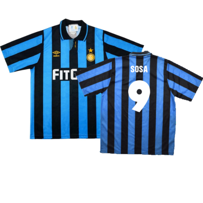 Inter Milan 1991-1992 Home Shirt (L) (Excellent) (Sosa 9)