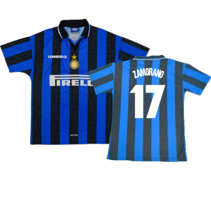 Inter Milan 1997-98 Home Shirt (M) (Excellent) (Zamorano 17)