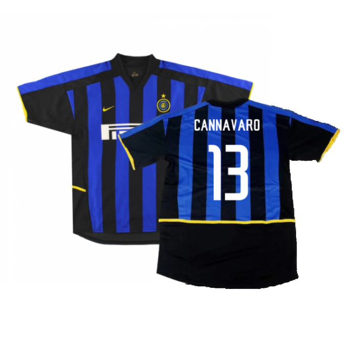 Inter Milan 2002-03 Home Shirt (Very Good) (Cannavaro 13)