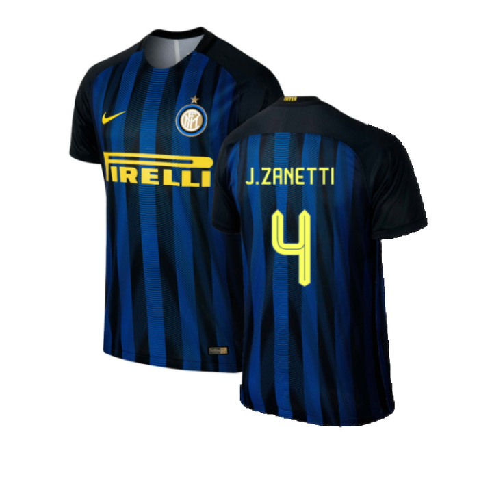 Inter Milan 2016-17 Home Shirt (S) (Excellent) (J.Zanetti 4)