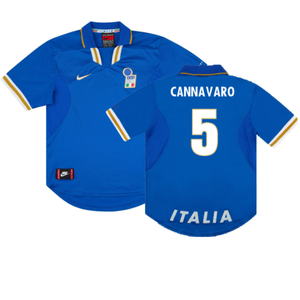 Italy 1996-97 Home Shirt (L) (Excellent) (CANNAVARO 5)_0