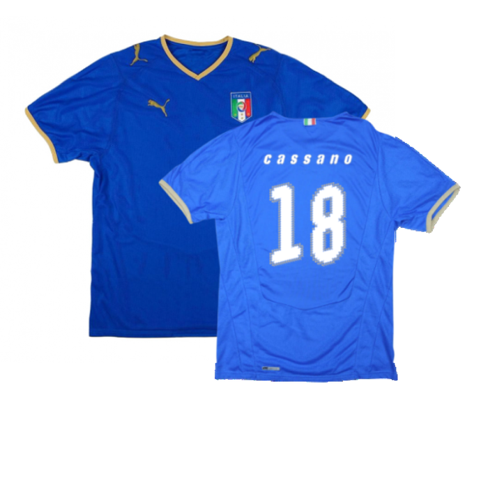 Italy 2008-09 Home Shirt (Good) (Cassano 18)