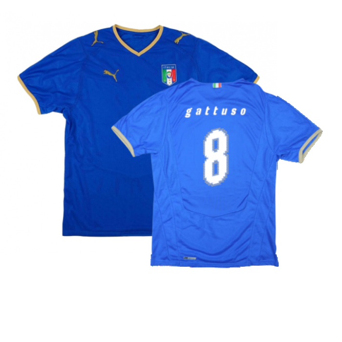 Italy 2008-09 Home Shirt (XL) (Excellent) (Gattuso 8)