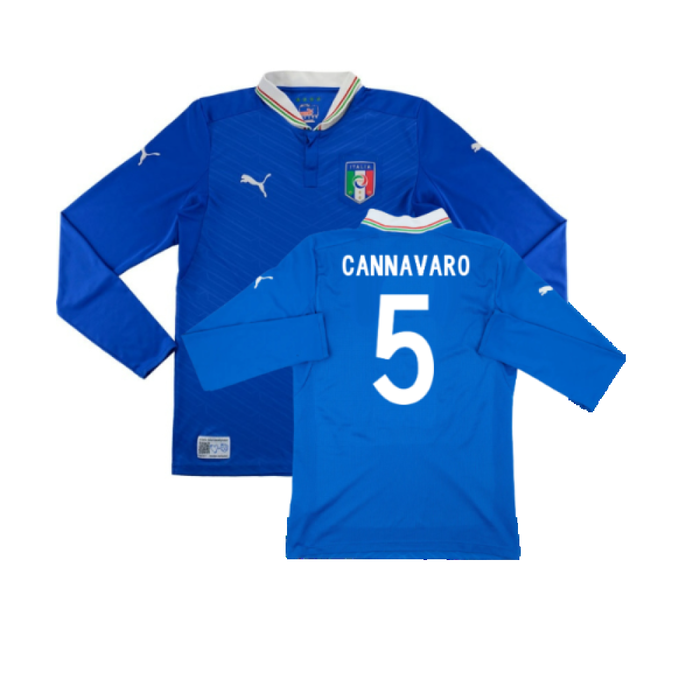 Italy 2012-13 Home Long Sleeve Shirt (S) (Fair) (CANNAVARO 5)