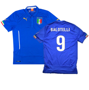 Italy 2014-16 Home Shirt (M) (Very Good) (Balotelli 9)_0