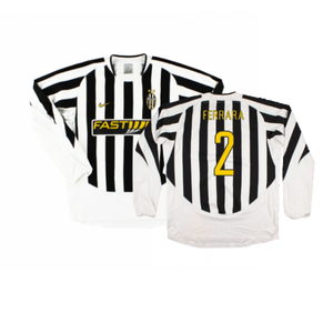 Juventus 2003-04 Long Sleeve Home Shirt (M) (Very Good) (Ferrara 2)_0