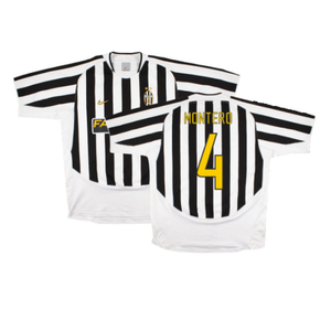 Juventus 2003/2004 Home Shirt (Excellent) (Montero 4)_0