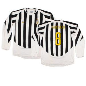 Juventus 2003-04 Long Sleeve Home Shirt (Sponsorless) (L) (Excellent) (Marchisio 8)_0