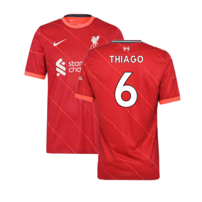 Liverpool 2021-22 Home Shirt (L) (Very Good) (THIAGO 6)