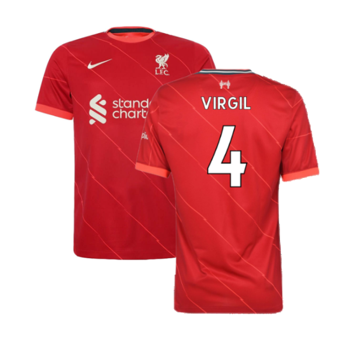 Liverpool 2021-22 Home Shirt (L)  (VIRGIL 4) (Excellent)