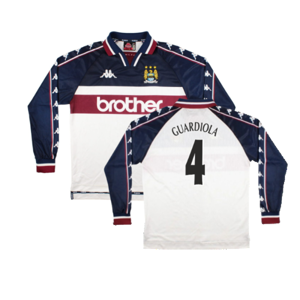 Manchester City 1997 99 Away Long Sleeve Shirt M Very Good Guardi Classic Football Kit